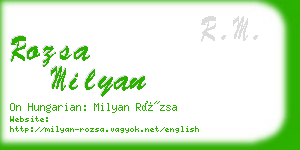 rozsa milyan business card